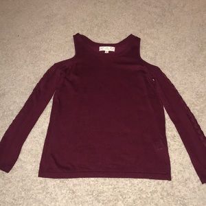 Cute Auburn Off The Shoulder Top